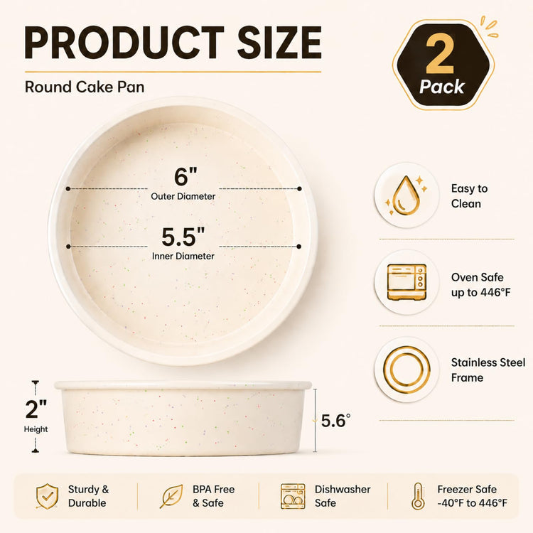6 Inch Round Cake Pans (2 Count)