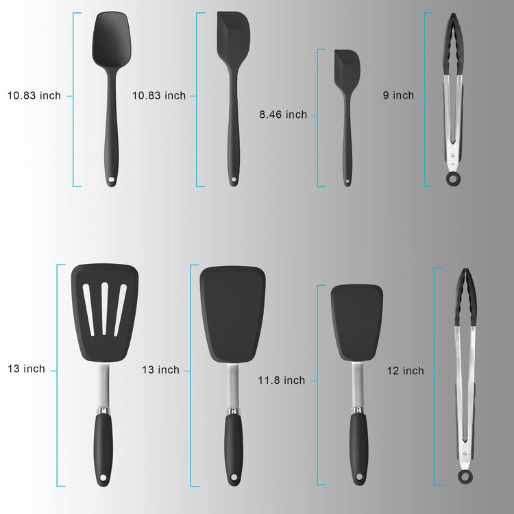 5 Piece Silicone Spatulas Set with Tongs (5 Count)