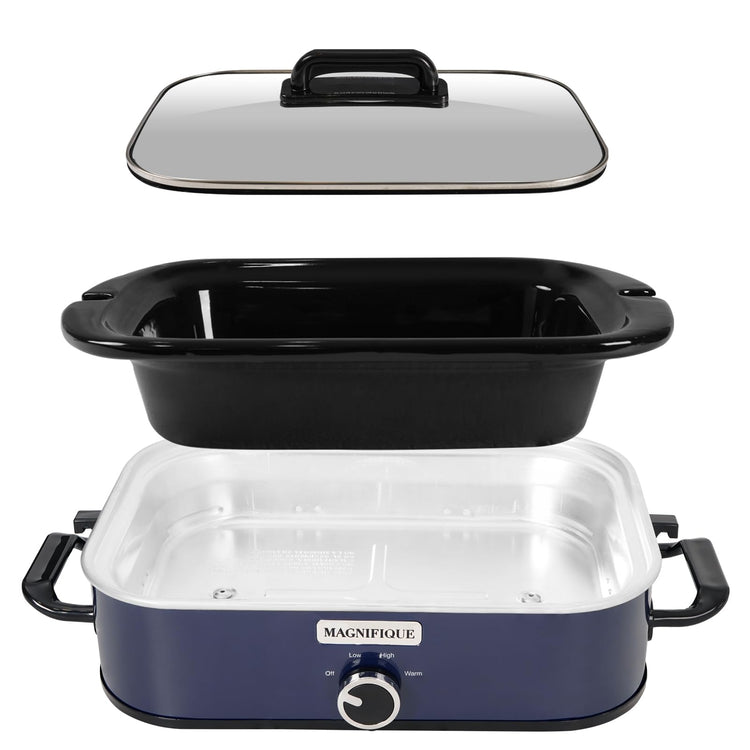 4 Quart Slow Cooker with Casserole Manual Warm Setting