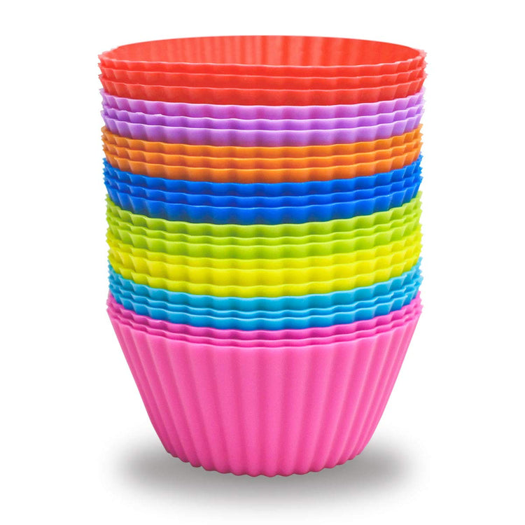 24 Pack Silicone Baking Cups Reusable Muffin Liners Non (24 Count)