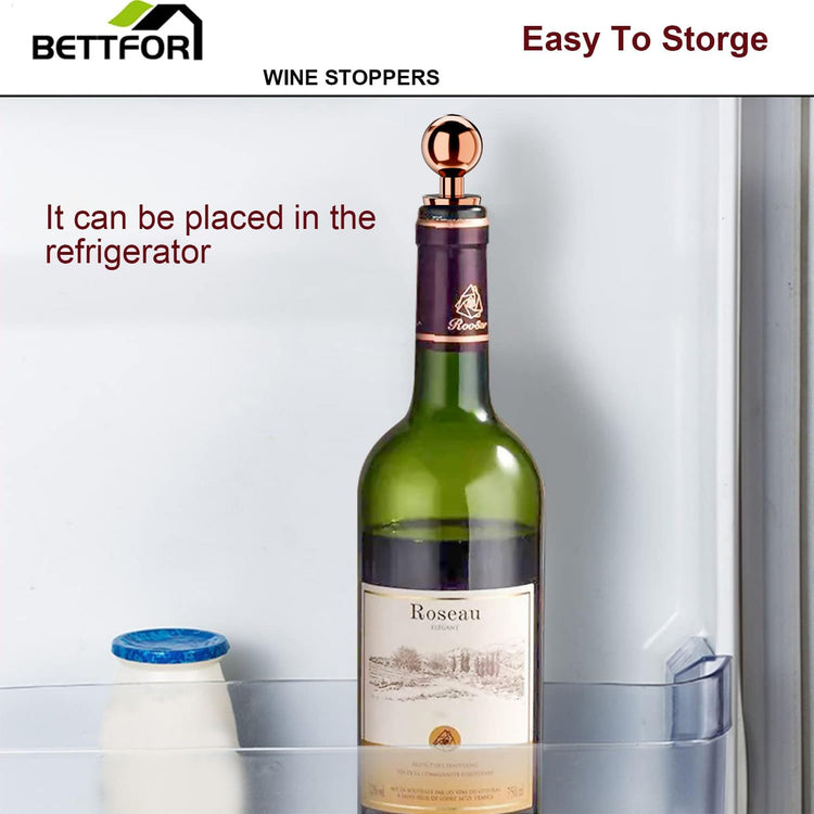 Wine Stoppers for Wine Bottles 6Pcs Vacuum Wine Bottle Stopper with Silicone Reusable Wine Corks (3 Count)