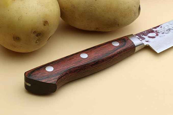 Yoshihiro VG10 16 Layer Hammered Damascus Stainless Steel Petty Utility Knife (5.3'' (135mm))
