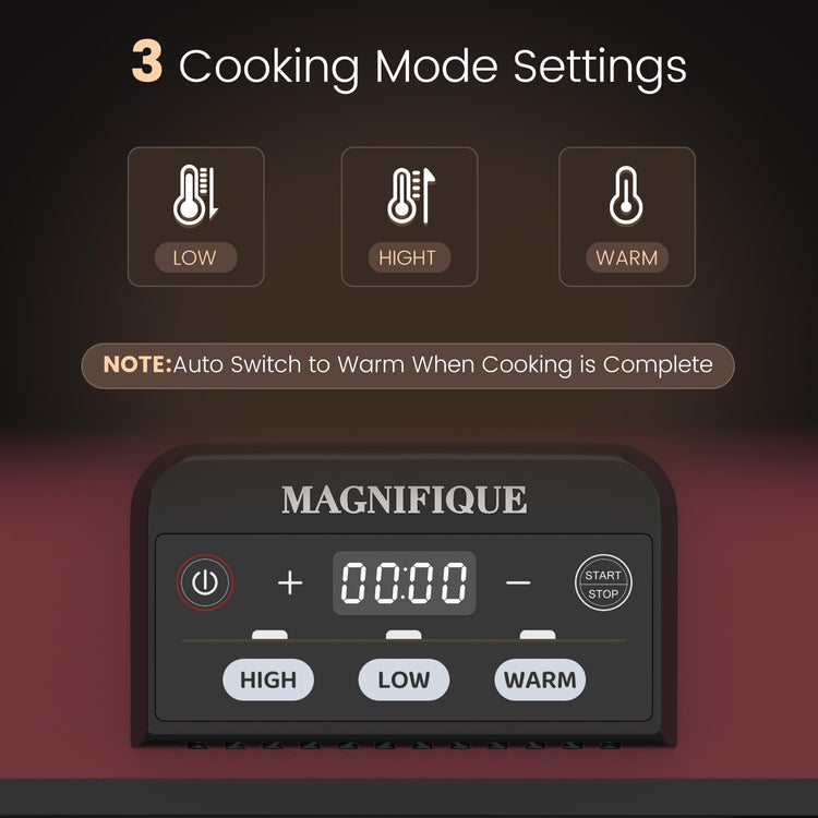 4 Quart Casserole Programmable Slow Cooker with Ceramic Baking Dish