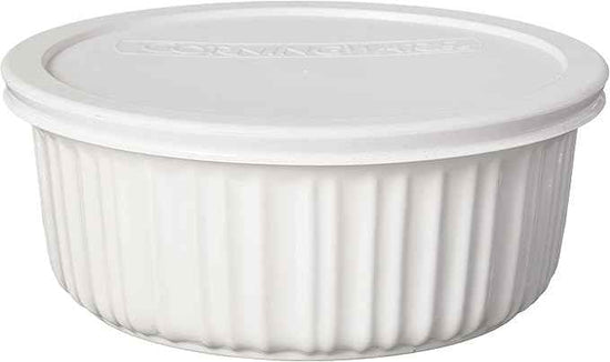 CorningWare French White 7-Pc Ceramic Bakeware Set with Lids Chip and Crack Resistant Stoneware Baking Dish, Microwave, Dishwasher, Oven, Freezer and Fridge Safe