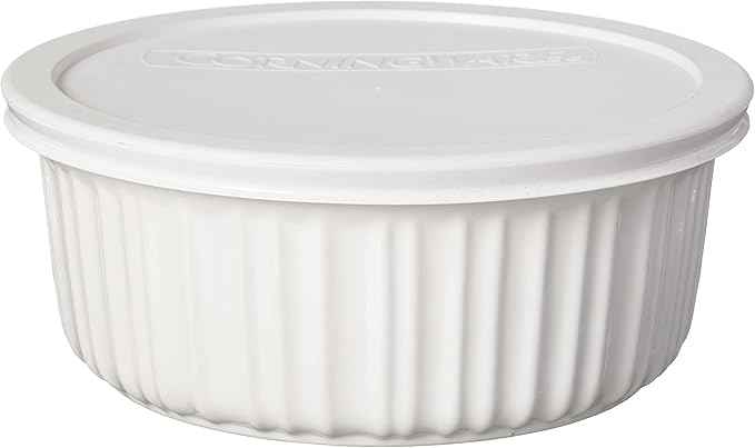 CorningWare French White 7-Pc Ceramic Bakeware Set with Lids Chip and Crack Resistant Stoneware Baking Dish, Microwave, Dishwasher, Oven, Freezer and Fridge Safe