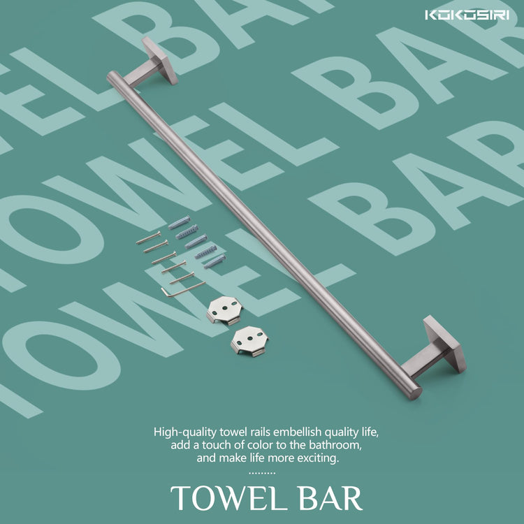 Towel Holder Bathroom Accessories Towel Bar for Bath Kitchen Necklace Holder 24 Inch Brushed Nickel Stainless Steel B4005BR