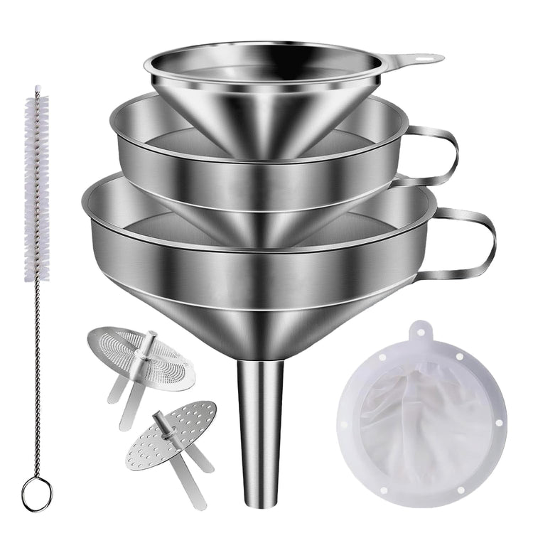 Stainless Steel Funnels for Kitchen use (3 Count)
