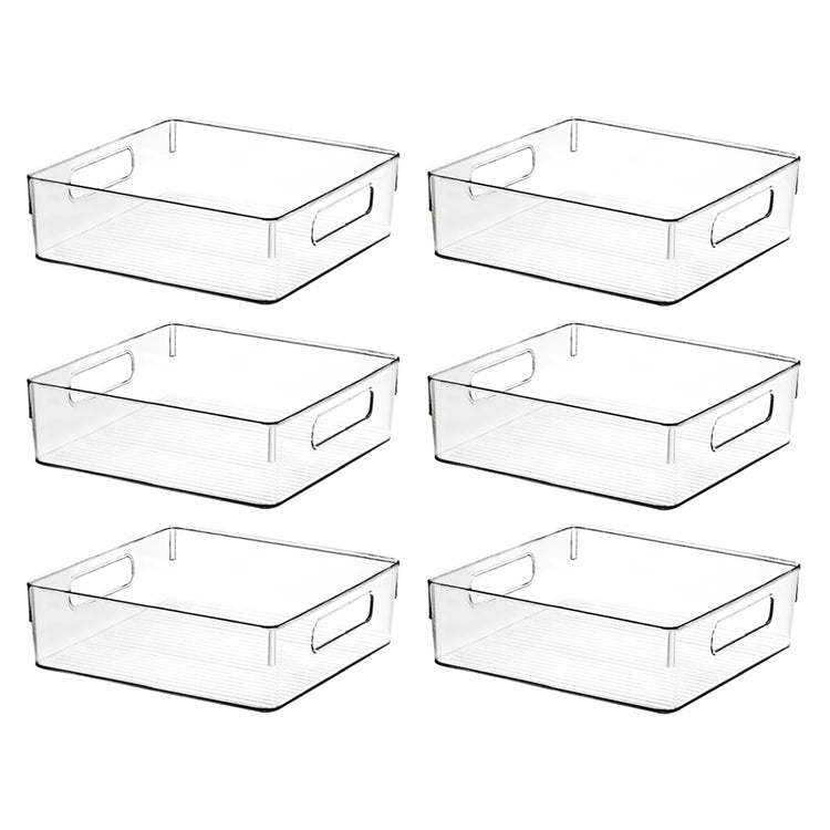 Clear Plastic Storage Bins (6 Count)