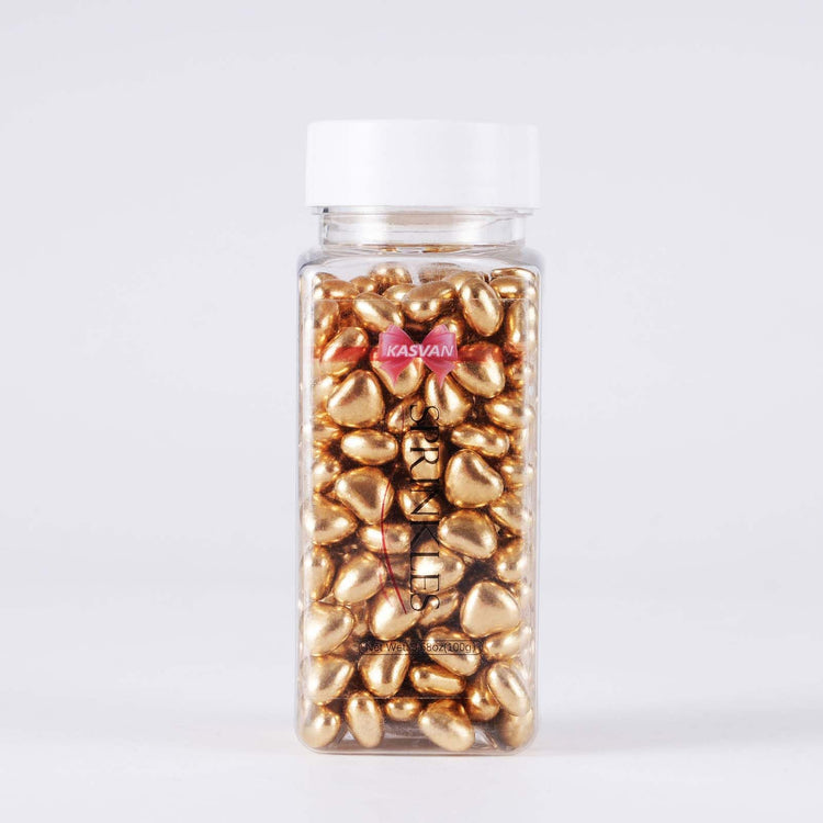 Gold Heart Shapes Sprinkles (4.58 Ounce)