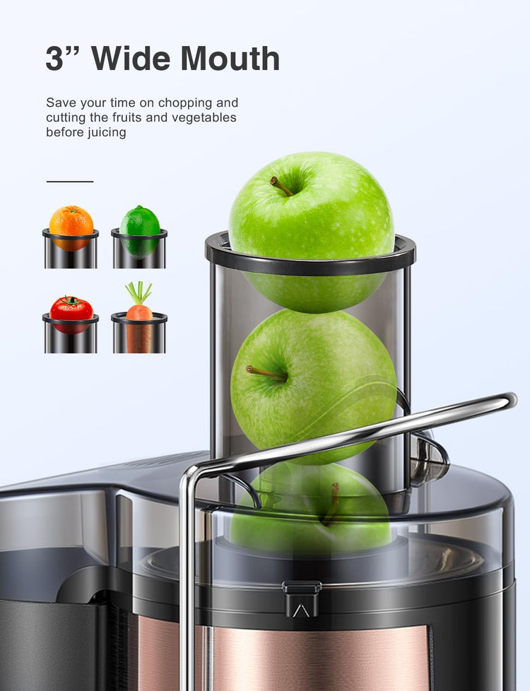 Juicer Machine 800W Centrifugal Juicer with Wide Mouth Feed Chute
