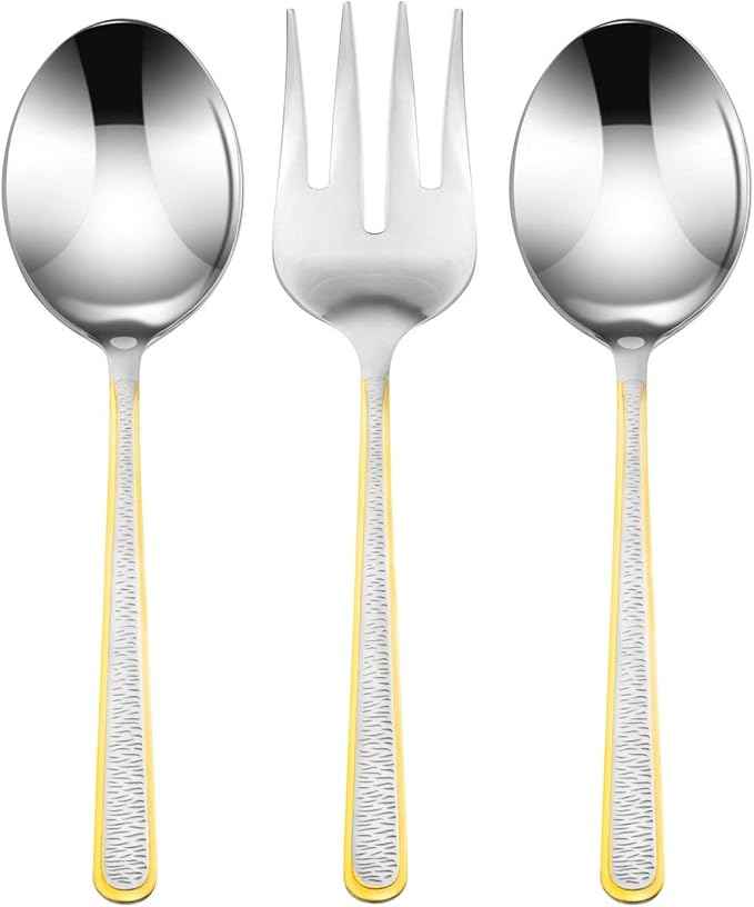 75-Pc Luxury Flatware Set for 12 w/Storage Case 24K Gold Premium Dining Cutlery Service - 18/10 Surgical Stainless Steel Silverware Hostess Serving Set