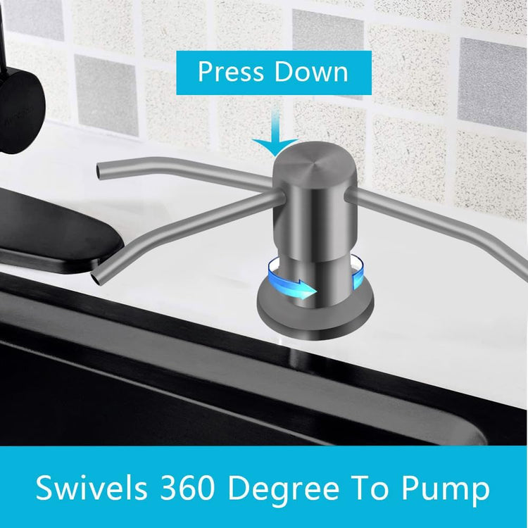 Soap Dispenser for Kitchen Sink, in Sink Soap Dispenser Pump, 47" Silicone Extension Tube Connect to The Soap Bottle Directly, Say Goodbye to Frequent Refills (Gray)