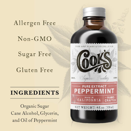 Pure Peppermint Extract for Baking & Beverages (32 Fl Oz)