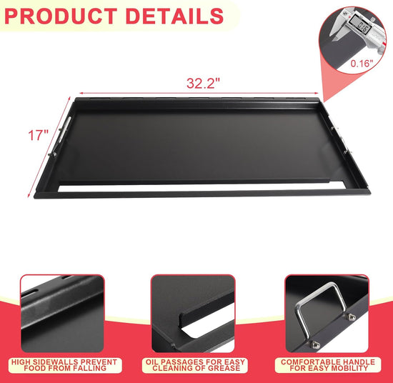 Full-Size Griddle Inserts for Nexgrill Home Depot 6 Burner 720-0896B 720-0896 720-0896C 720-0896E 720-0896CP Gas Grill Replacement Parts, Flat Top Griddle for Nexgrill 730-0898A 730-0898, Carbon Steel - Nestoria