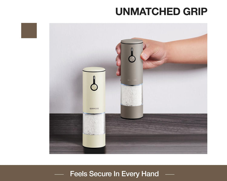 Stainless Steel Rechargeable Electric Salt and Pepper Grinder Set