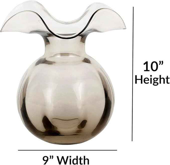 Hibiscus Glass Gray Medium Fluted Vase