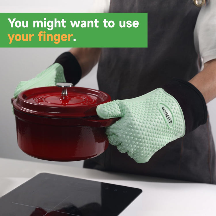 BBQ Gloves Heat Resistant Oven Mitts (2 Count)