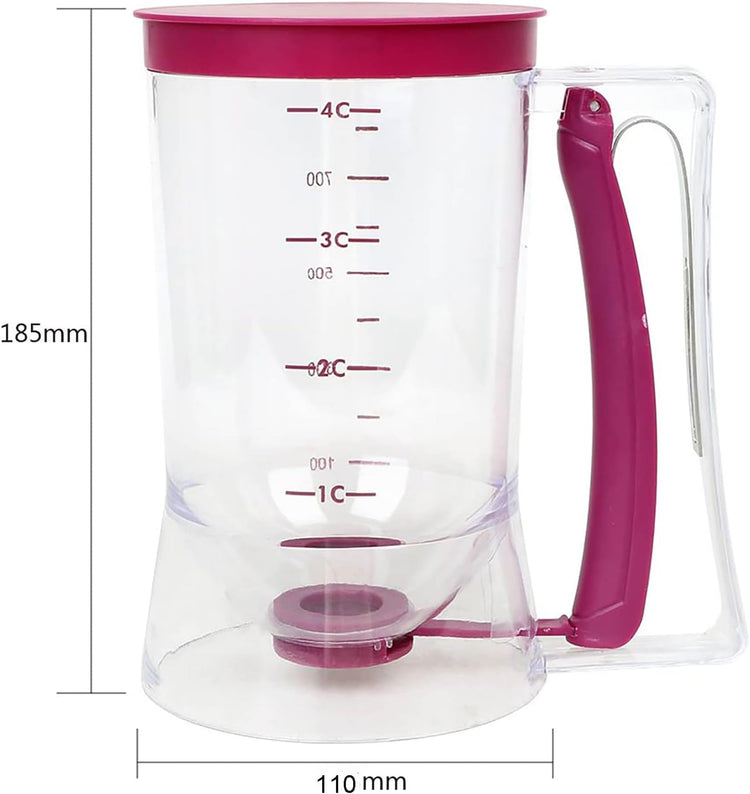 Batter Dispenser with Squeeze Handle For Cupcake, Waffle, Pastry, Pancake, Cookie, Cake, Batter Cream Separator Cup Measuring Baking Tool