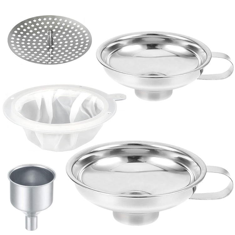 Stainless Steel Food Canning Funnels for Kitchen Use (5 Count)