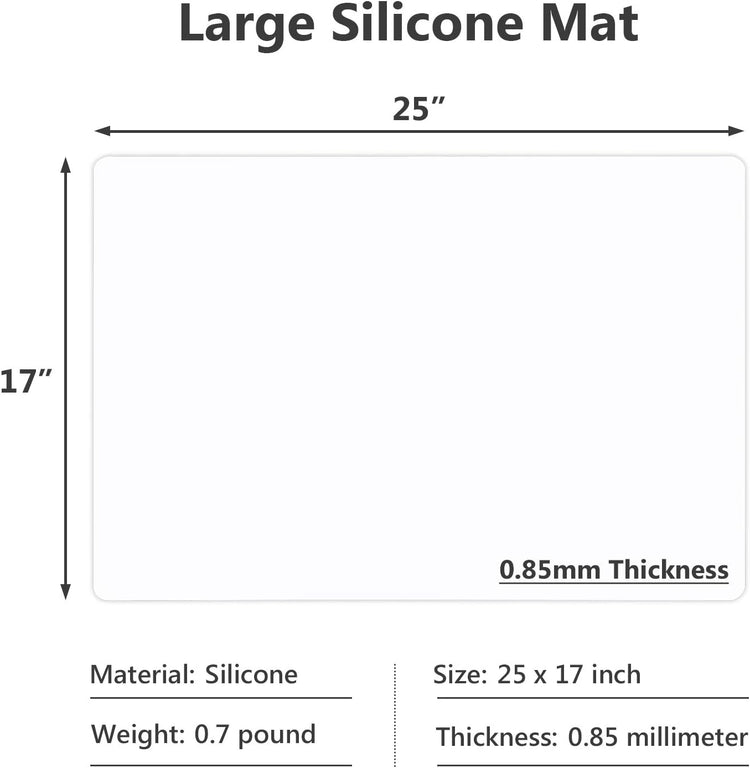 Gartful Silicone Mats for Kitchen Counter, Large Silicone Countertop Protector 25" by 17", Nonskid Heat Resistant Desk Saver Pad, Multipurpose Mat, Placemat, Translucent