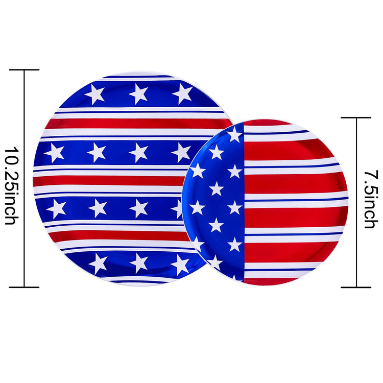 60PCS 4th of July Plates & Red White Blue Plates for Independence Day (60 Count)