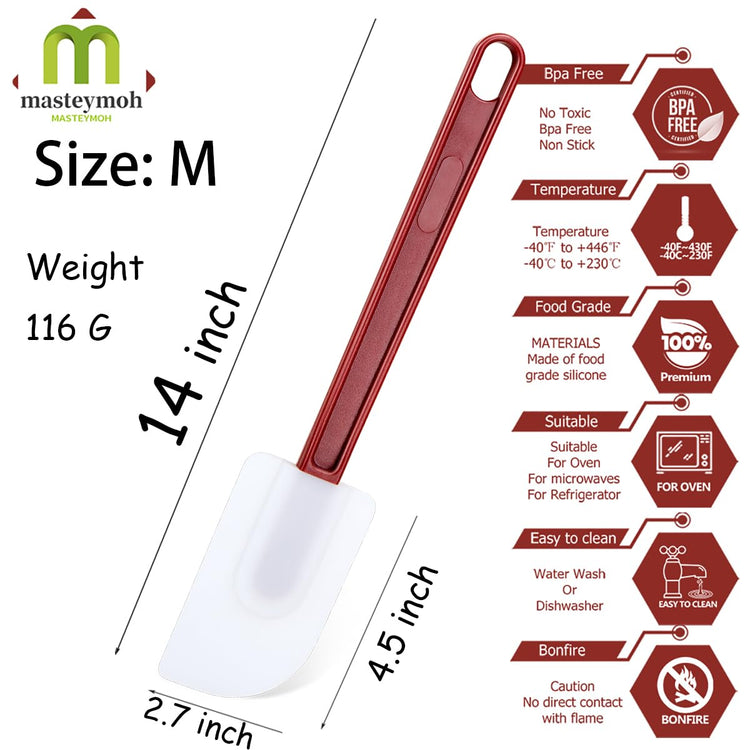 Commercial Grade Silicone Rubber Spatula Set