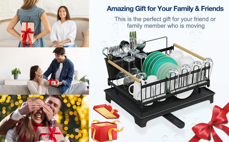 Dish Rack for Kitchen Counter with Drainboard