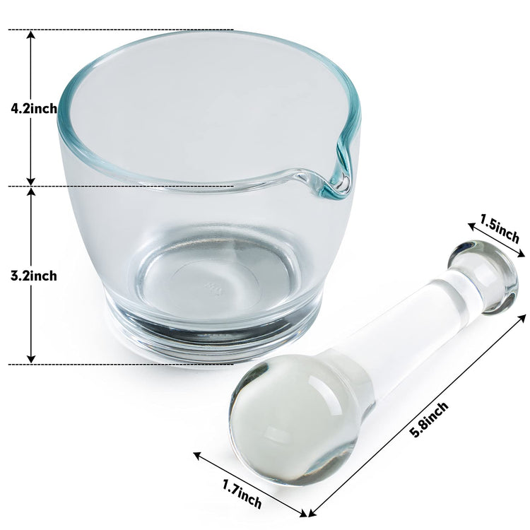 8oz Glass Mortar and Pestle Bowl