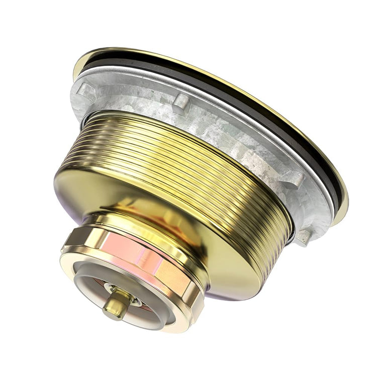3-1/2 Inch Kitchen Sink Drain Assembly Stainless Steel Gold Kit with Strainer Basket/Rubber Stopper, Rustproof Durable Gold Finish Replacement for Standard Commercial Sink Drains