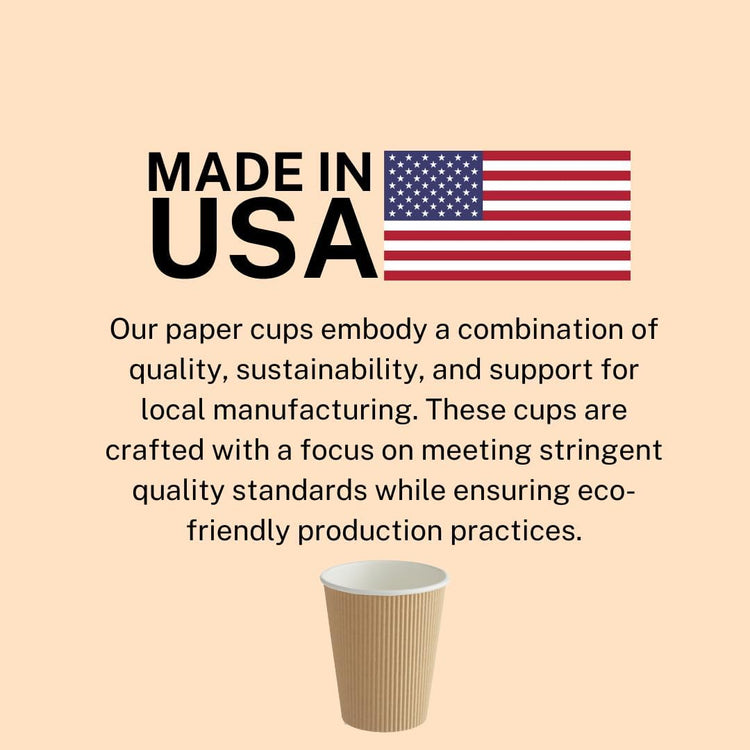 Ripple Paper Cups 12 oz 200 Pack for Coffee & Tea Made in USA | Bulk for Home, Office, Restaurants & Coffee Shops | Recyclable, Insulated, & Disposable To-Go Cups for Hot Beverages (12 oz - 200 count)