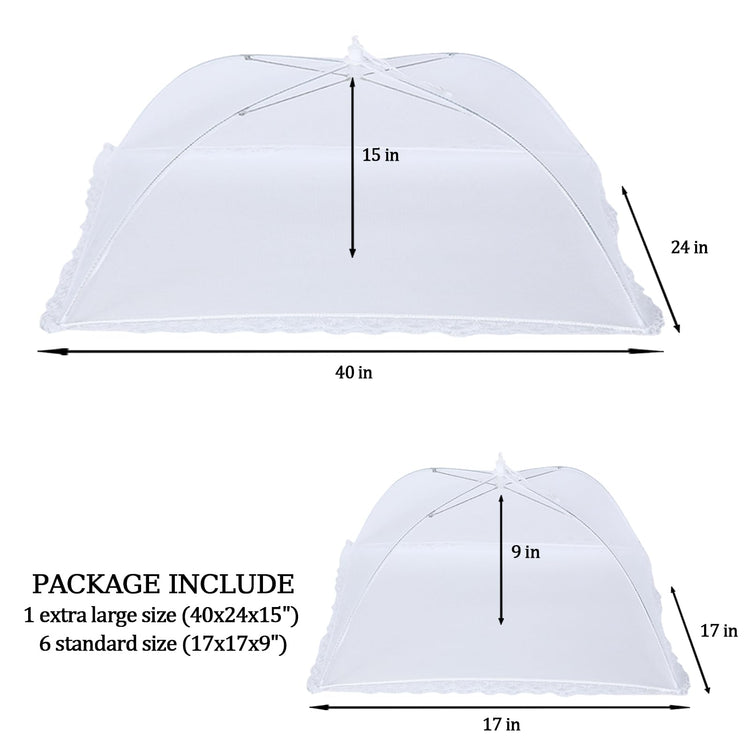 7 Pack Food Covers for Outdoors Mesh Screen Include Food Tents 1 Extra Large (7 count)