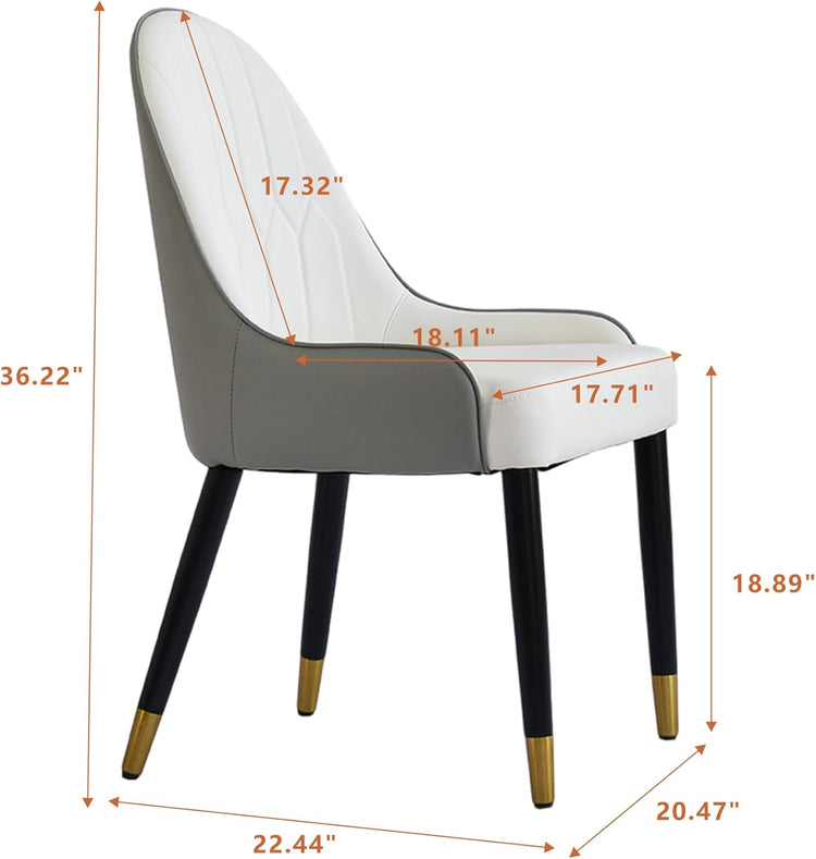 Montary 9 Piece Dining Table Chairs Set, Modern Dining Table Set of 8, Includes 59" D Marble Round Table with Bronze Iron Metal Base, 8 Gray White Dining Chairs for Home, Kitchen
