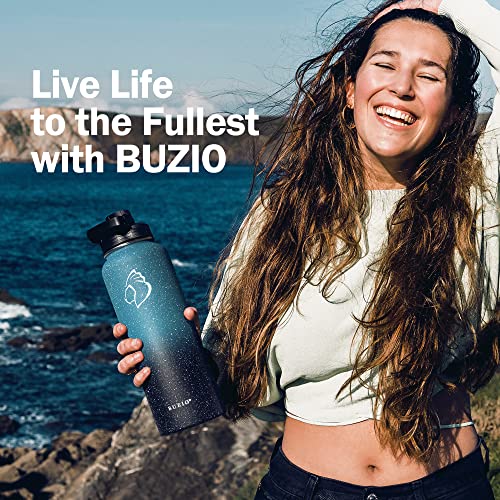 40 oz Insulated Water Bottle with Paracord Handle & Straw Spout Lids (40 Ounces / Starry Indigo)