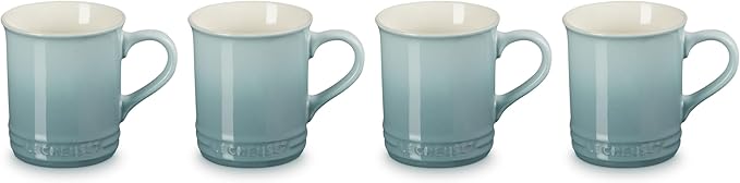 Le Creuset Stoneware Set of 4 Mugs, 14 oz. each, Sea Salt