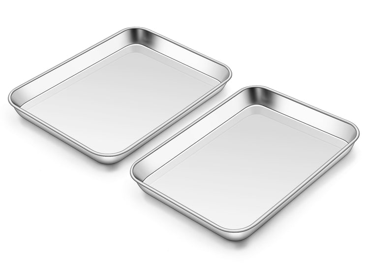 2 Pack Small Stainless Steel Baking Sheet Set (2 Count)
