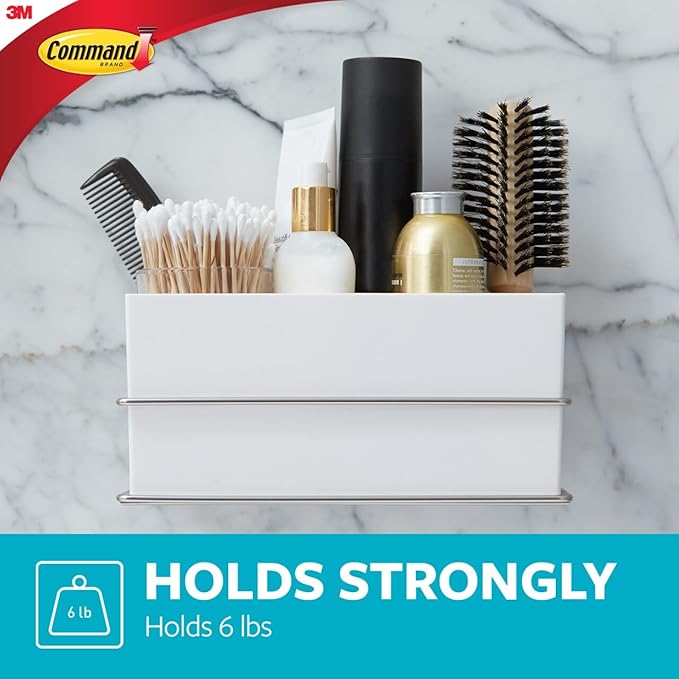 Command Wall and Cabinet Organizer with Water Resistant Strips, Organize Your Bathroom, Easy to Open Packaging