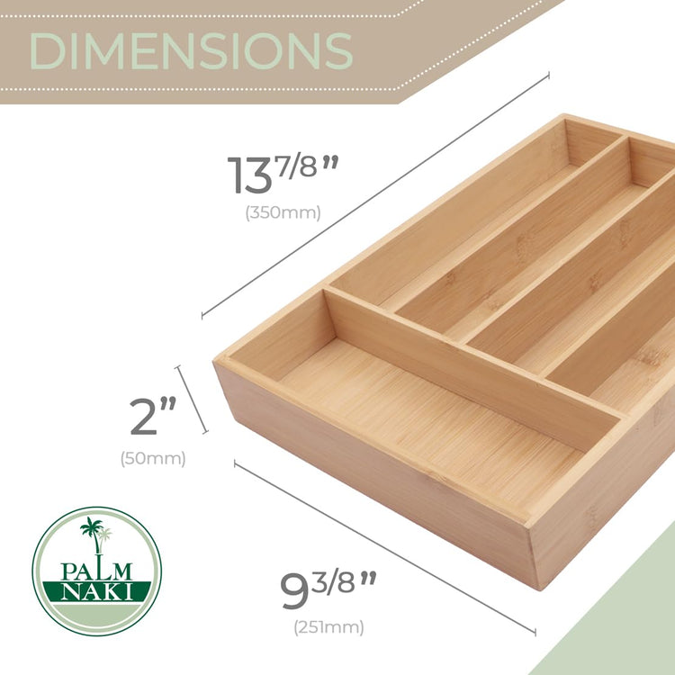 Silverware Organizer Premium Bamboo Cutlery Organizer Tray