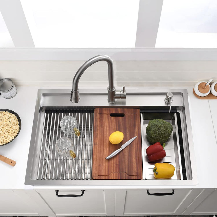33 Inch Drop In Kitchen Sink Workstation