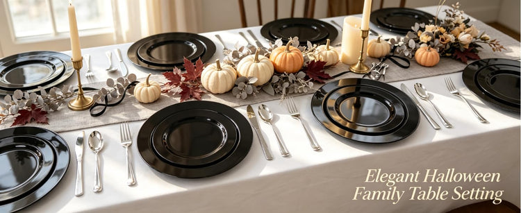 60PCS Black Plastic Plates (60 Count)