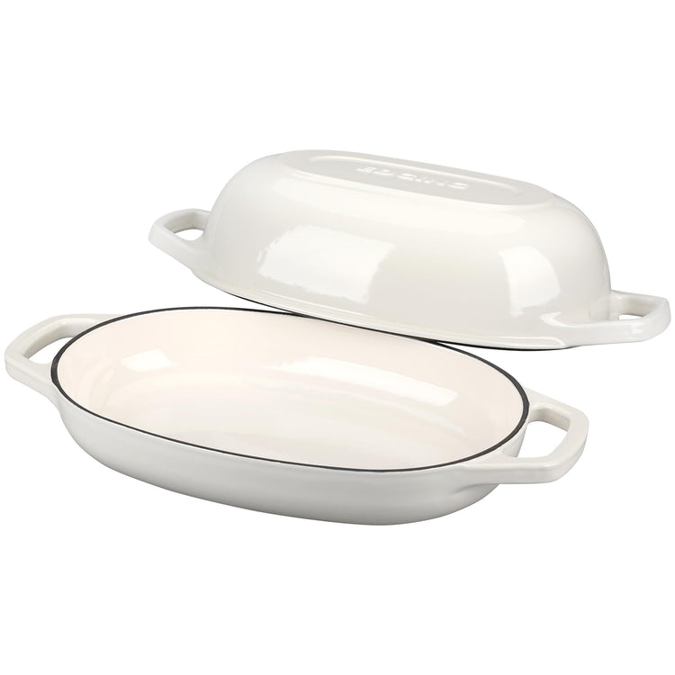 Enameled Cast Iron Oval Dutch Oven Pot with Lid