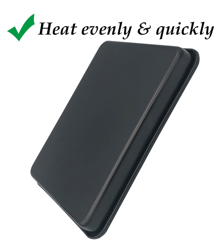 Small Cookie Sheets 11X9 Inch 2Pcs Mini Baking Pan Toaster Oven Tray Nonstick Thicken Brushed Carbon Steel Magnetic No Warp 1 to 2 Person Bakeware By HYTK (2 Count)