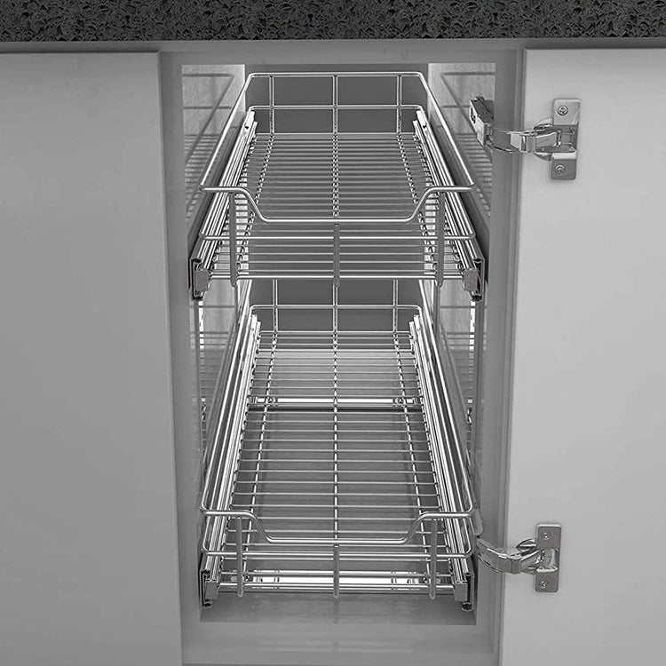 2 Tier Pull Out Cabinet Organizer 15" W X 22" D