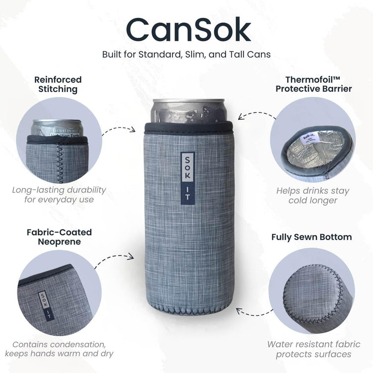 CanSok Sleeve for Beer & Soda Insulated Neoprene Cover