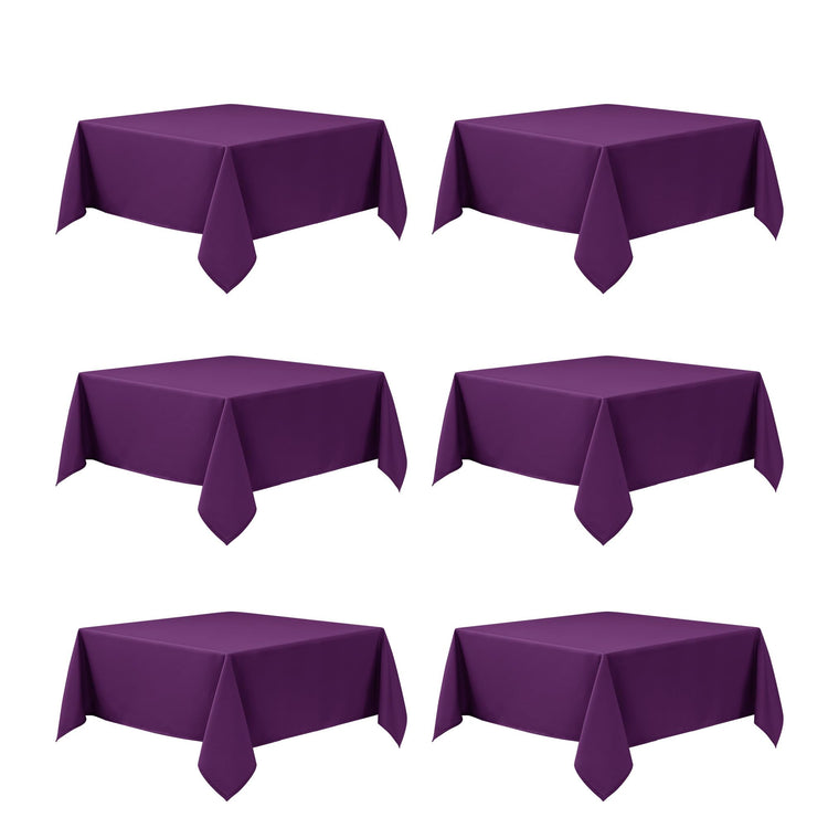 6 Pack Purple Tablecloths for Square Tables (6 Count)