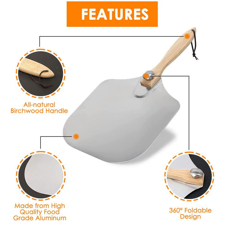 Aluminum Metal Pizza Peel 12 x 14 Inch