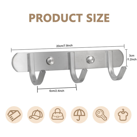 Coat Hook Rack Brushed Nickel