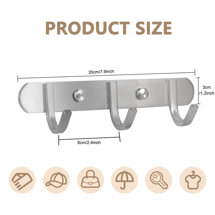 Coat Hook Rack Brushed Nickel