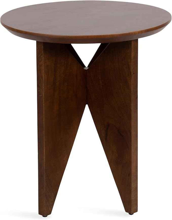 Kate and Laurel Faiza Modern Wooden Round Side Table, 18 x 18 x 20, Walnut Brown, Transitional Wood End Table for Use as Bedroom Nightstand or Living Room Accent Table