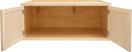 Quicklock RTA (Ready-to-Assemble) 42" Tall Wall Kitchen Cabinets - Shaker Style | 100% Hardwood | Made in America | Soft Close Hardware (Raw Maple, 12" D x 36" W x 24" H)