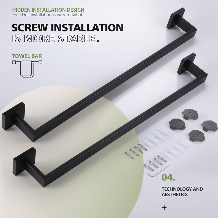 20 Inch Single Towel Bar (2 Count)